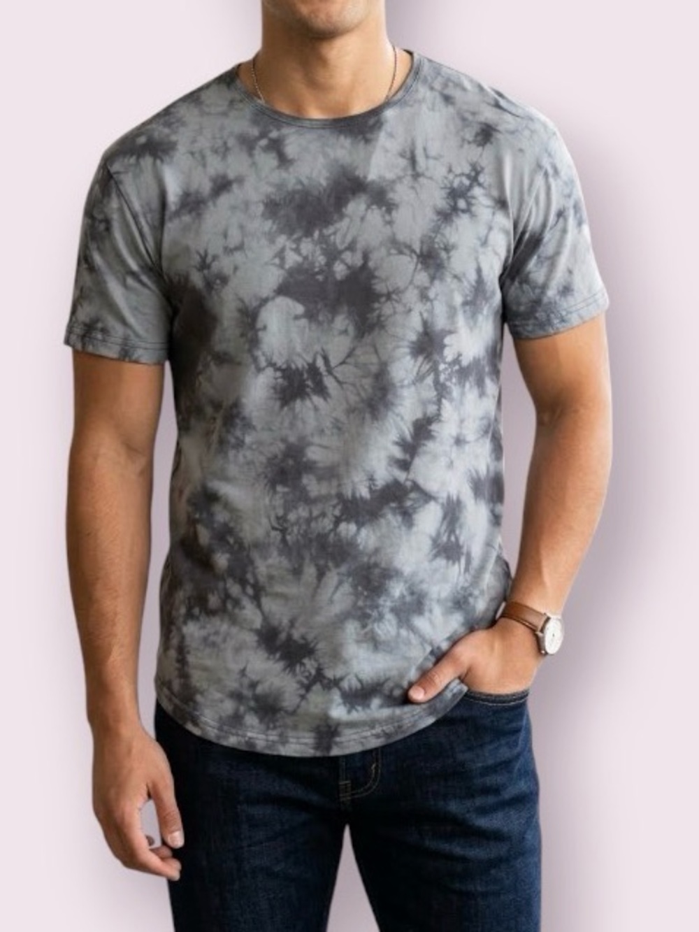 BYLT Premium Basics Cloud Dye Tee Gran & Black Tie Dye Size Medium